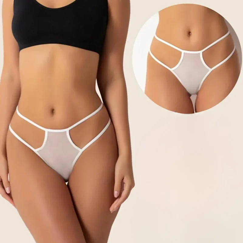 Fantazi Beyaz Seksi TÜL Kadın String - Fantezi Tanga